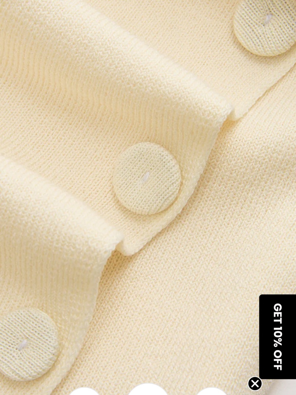 Commense Cream Ruched Side Button Knit Tank - Picture 3 of 3